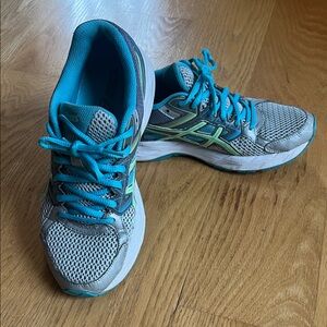 ASICS Women's Teal and Gray Athletic Shoes